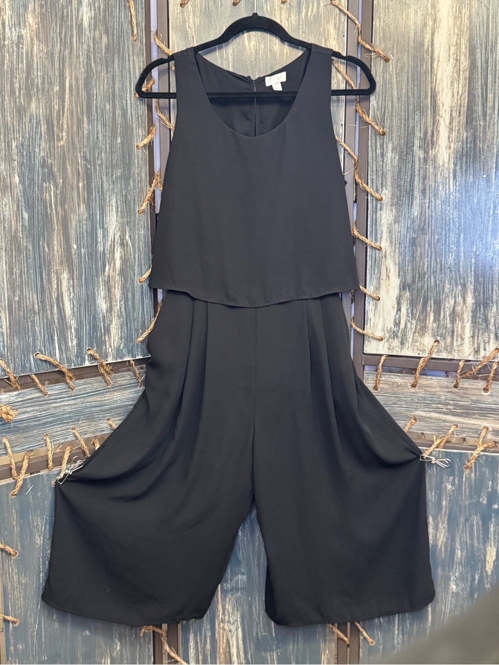 Decree Black Sleeveless Wide-Leg Jumpsuit